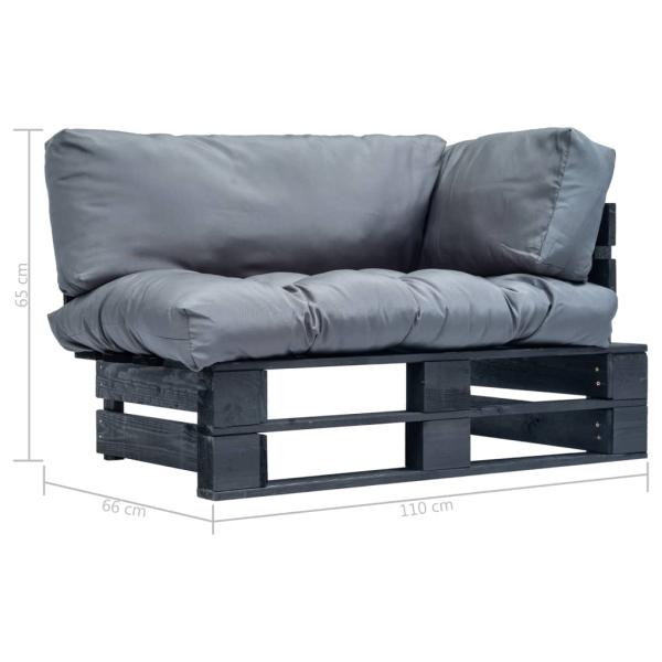 Outdoor-Sofa Paletten mit Kissen in Grau Kiefernholz