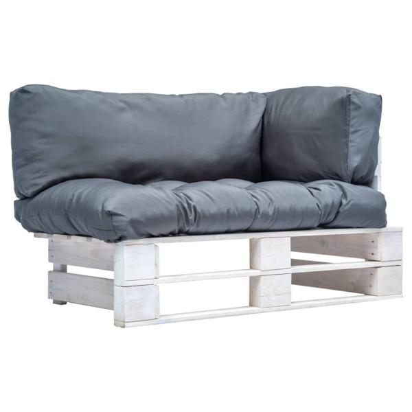 ARDEBO.de - Garten-Palettensofa mit Grauen Kissen Kiefernholz