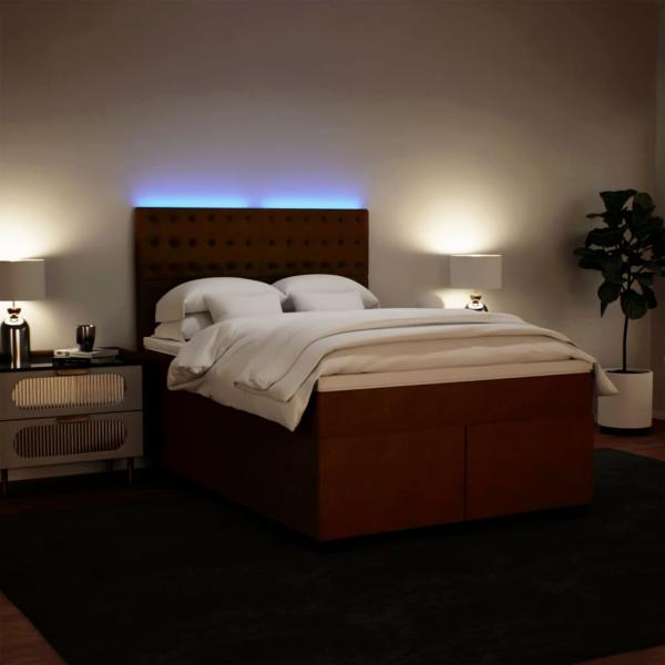 Boxspringbett mit Matratze Rosa 160x200 cm Samt