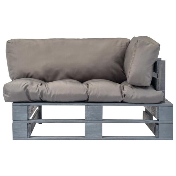 Outdoor-Sofa Paletten mit Kissen in Grau Kiefernholz