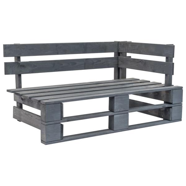 Outdoor-Sofa Paletten mit Kissen in Grau Kiefernholz