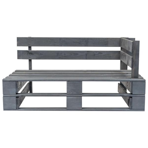 Outdoor-Sofa Paletten mit Kissen in Grau Kiefernholz