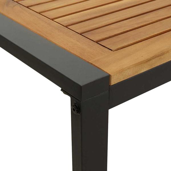 5-teilige Garten-Essgruppe aus massivem Holz Akazie und Metall