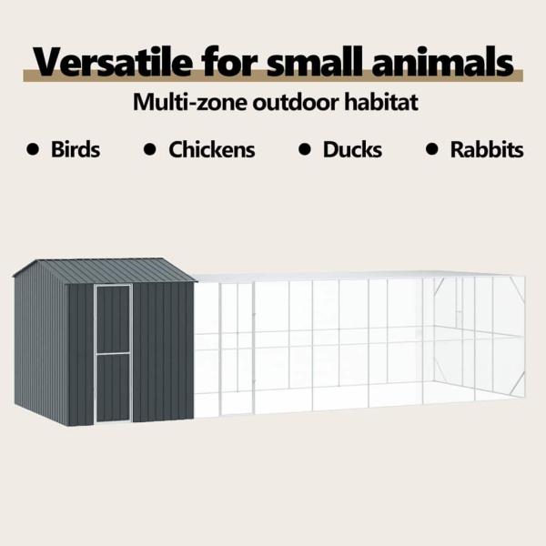 Vogelkäfig Anthrazit 845 x 304 x 247 cm Verzinkter Stahl