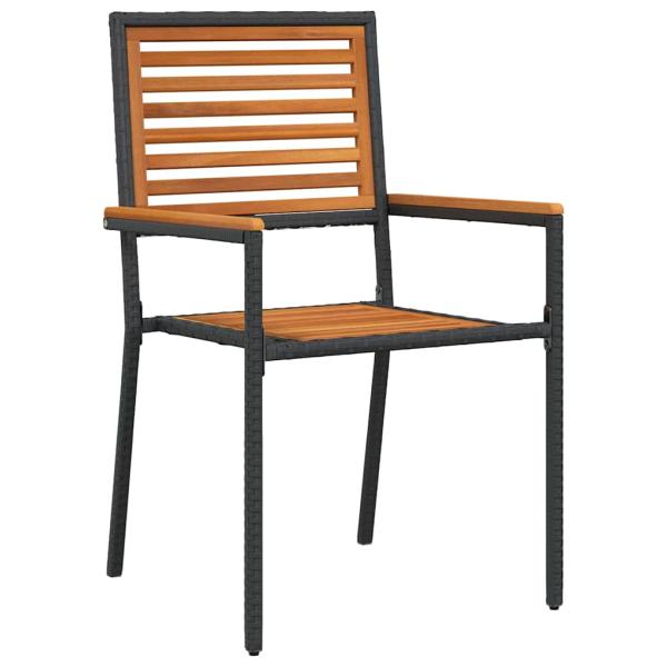 Garten Essgruppe 9 stk. Schwarz Massivholz Akazie