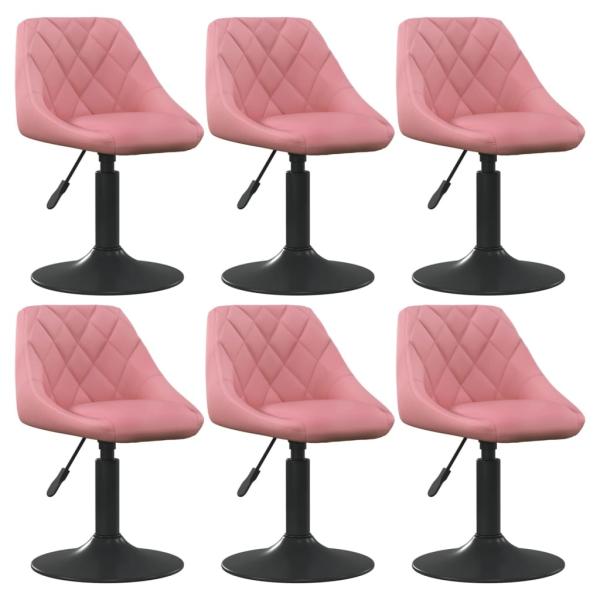 ARDEBO.de - Esszimmerstühle 6 Stk. Drehbar Rosa Samt
