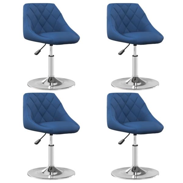 ARDEBO.de - Esszimmerstühle 4 Stk. Drehbar Blau Samt