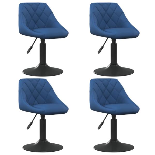 ARDEBO.de - Esszimmerstühle 4 Stk. Drehbar Blau Samt