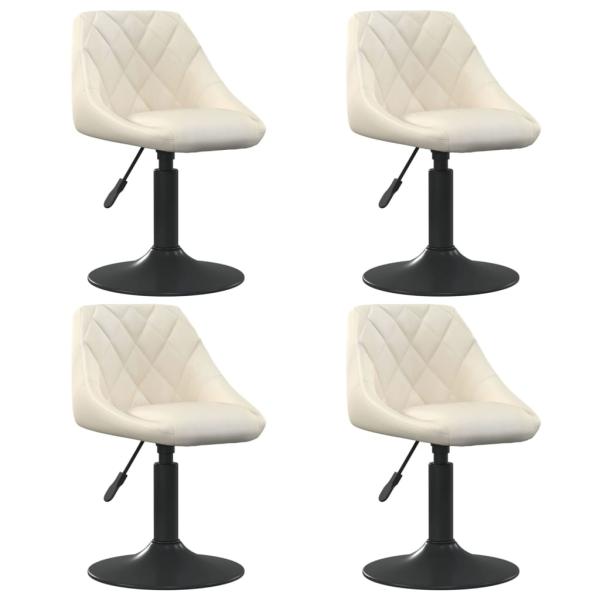 ARDEBO.de - Esszimmerstühle 4 Stk. Drehbar Creme Samt