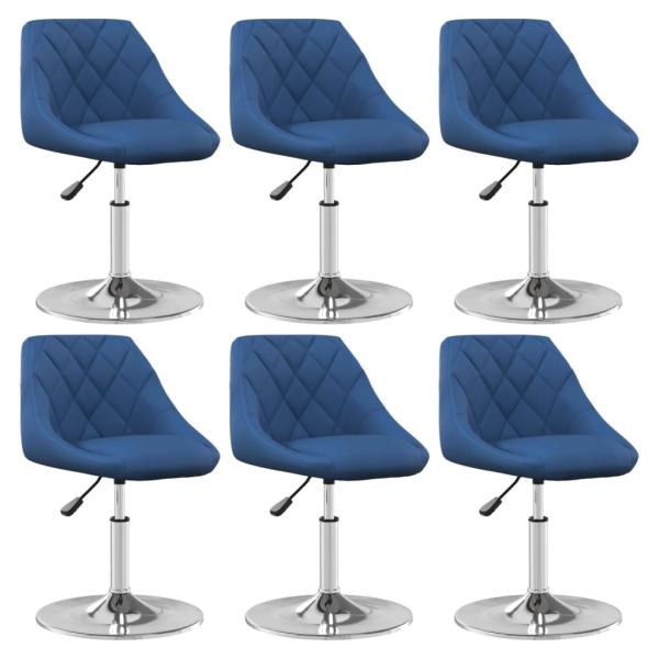 ARDEBO.de - Esszimmerstühle 6 Stk. Drehbar Blau Samt