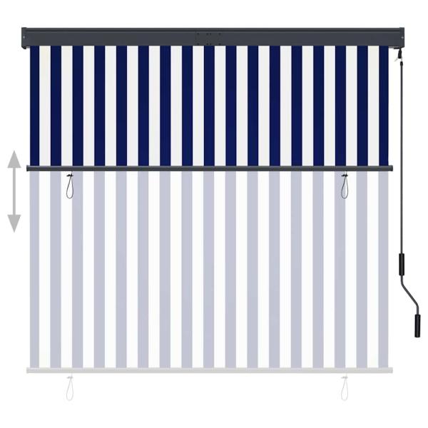 Außenrollo 160x250 cm Blau und Weiß