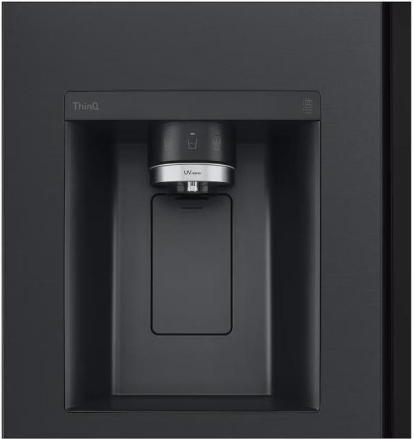 LG GSGV91EVAD Stand Side-by-Side Kombination, 91,3 cm breit, 635 L, Eis-, Crushed Ice- und Wasserspender, Wassertank, WLAN, Essence Black Steel