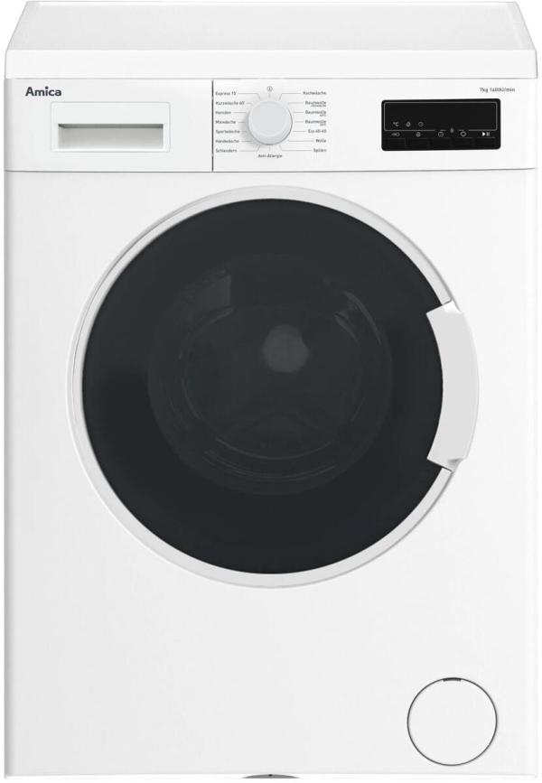 Amica UWA 474 040 7kg Frontlader Waschmaschine, 60 cm breit, 1400U/Min, Aquastopp, unterbaufähig, 15 Programme, weiß