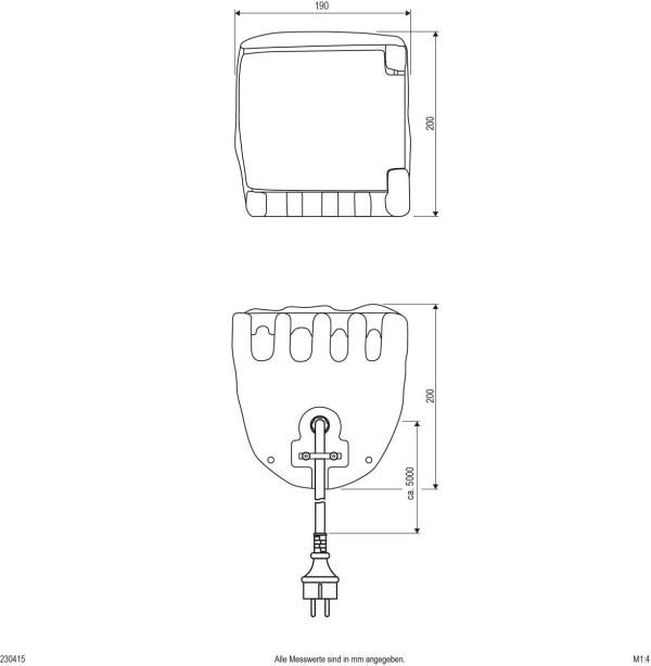 EVN 4-fach Energieverteiler, Stein, IP44, 230V, max. 3680W / 16A, grau (230415)