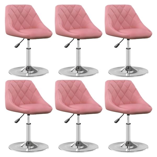 ARDEBO.de - Esszimmerstühle 6 Stk. Drehbar Rosa Samt