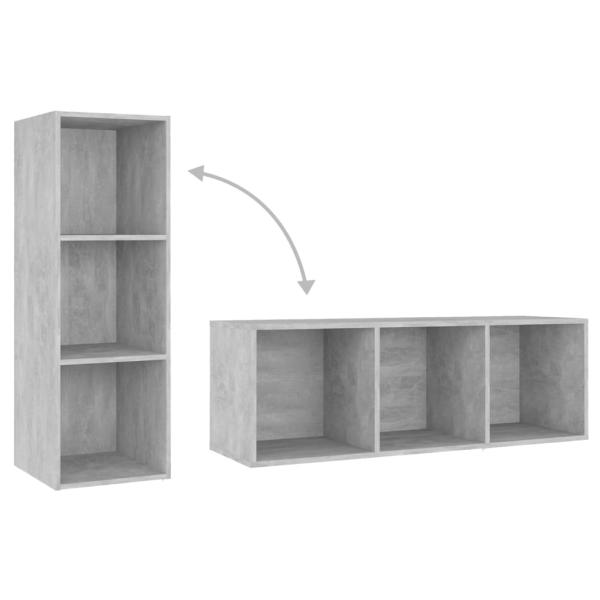TV-Schränke 4 Stk. Betongrau 107x35x37 cm Holzwerkstoff