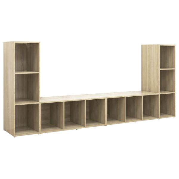 TV-Schränke 4 Stk. Sonoma-Eiche 107x35x37 cm Holzwerkstoff