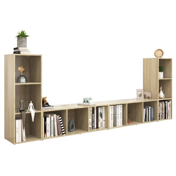 TV-Schränke 4 Stk. Sonoma-Eiche 107x35x37 cm Holzwerkstoff