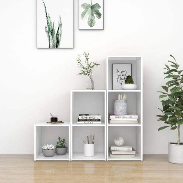 ARDEBO.de - 3-tlg. TV-Schrank-Set Weiß Holzwerkstoff