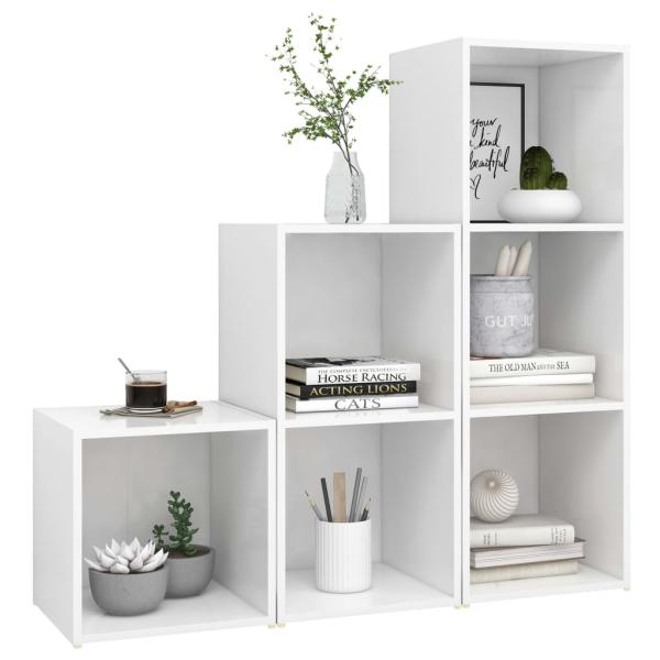 3-tlg. TV-Schrank-Set Weiß Holzwerkstoff