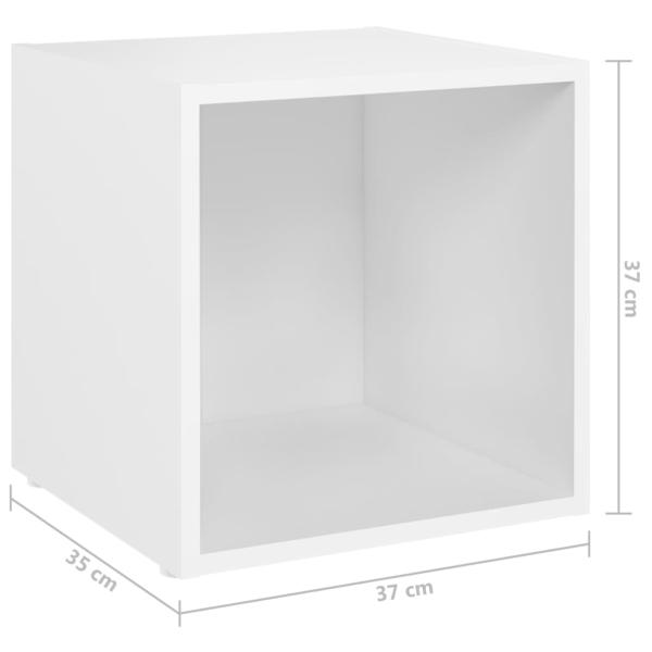 3-tlg. TV-Schrank-Set Weiß Holzwerkstoff
