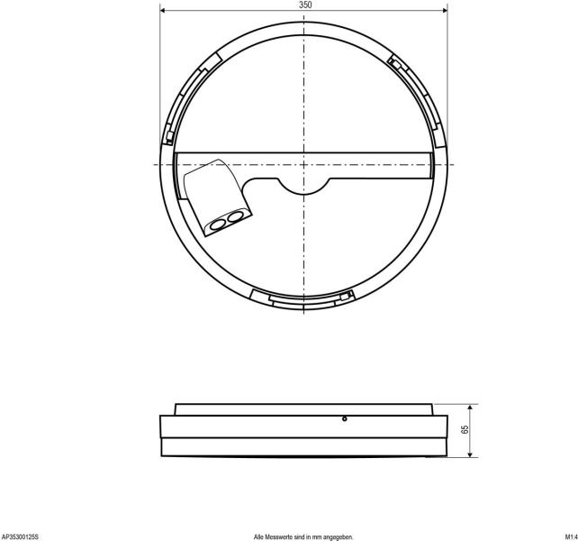 EVN DECKO LED Anbaupanel, rund, IP54, 15W, 18W, 25W, 30W, 3000K, 4000K, 5700K, 1420-3200lm, 200-240V, mit Sensor, weiß (AP35300125S)