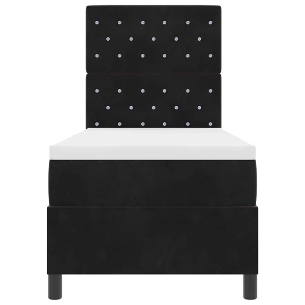 Boxspringbett mit Matratze Schwarz 80x200 cm Samt