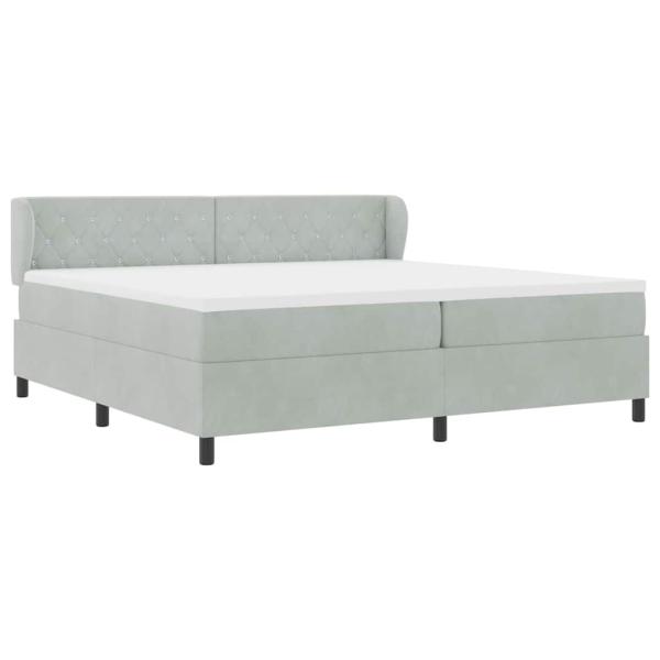Boxspringbett mit Matratze Hellgrau 200x200 cm Samt