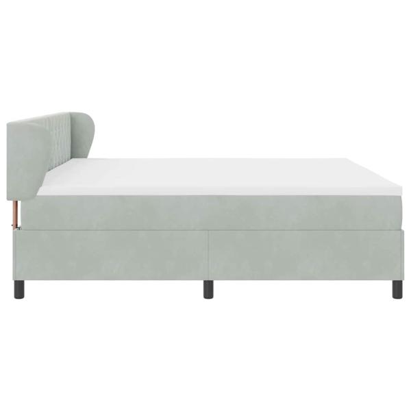 Boxspringbett mit Matratze Hellgrau 200x200 cm Samt