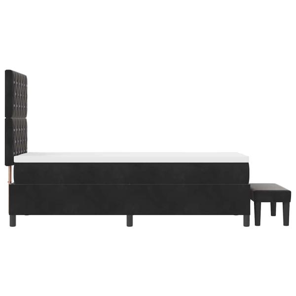 Boxspringbett mit Matratze & Bank Schwarz 80x200 cm Samt