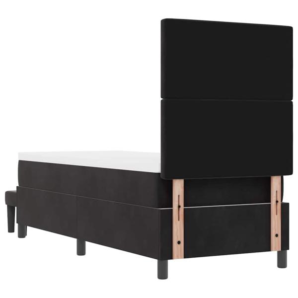 Boxspringbett mit Matratze & Bank Schwarz 80x200 cm Samt