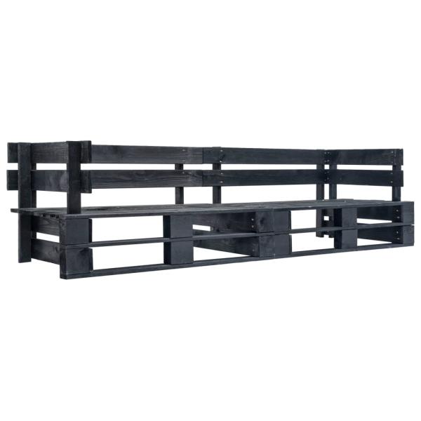 2-tlg. Outdoor-Sofa-Set Paletten Kissen Sandfarben Kiefernholz