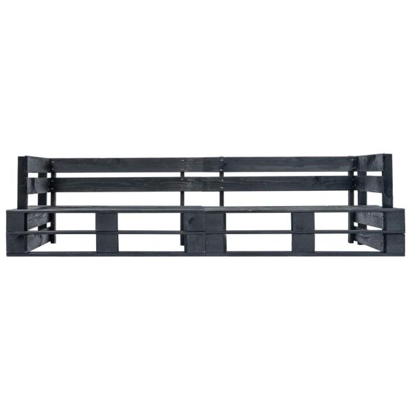 2-tlg. Outdoor-Sofa-Set Paletten Kissen Sandfarben Kiefernholz