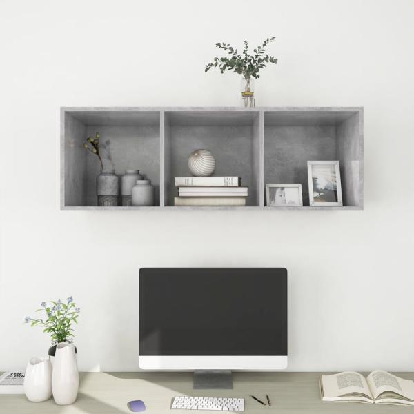 TV-Wandschrank Betongrau 37x37x107 cm Holzwerkstoff