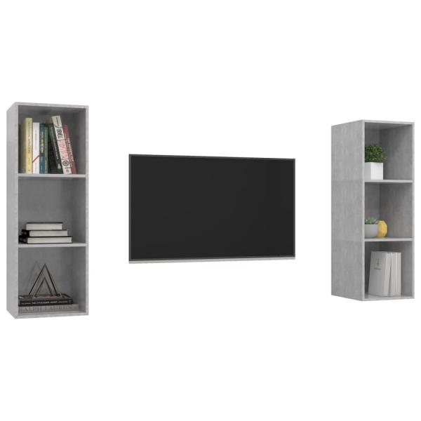 TV-Wandschränke 2 Stk. Betongrau Holzwerkstoff