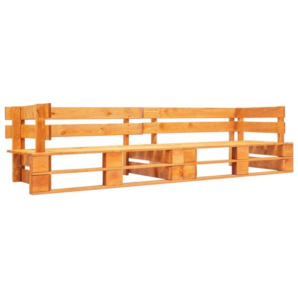 2-tlg. Garten-Palettensofa-Set Kissen in Grau Kiefernholz