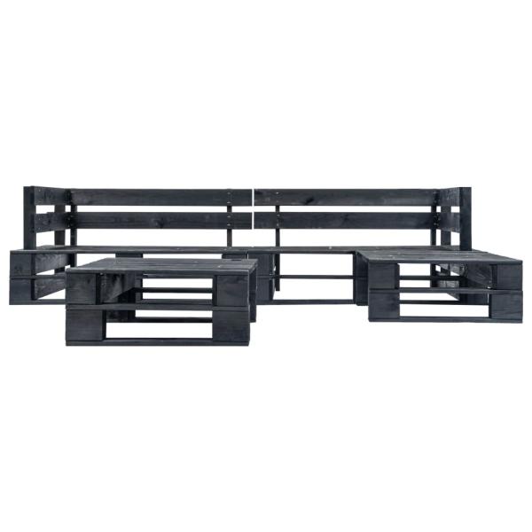 4-tlg. Paletten-Lounge-Set mit Kissen in Sandfarben Holz