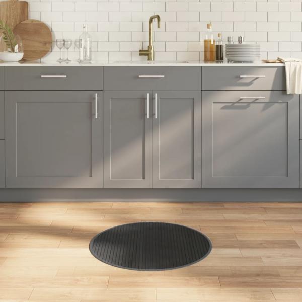 ARDEBO.de - Teppich Rund Grau 60 cm Bambus