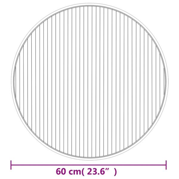 Teppich Rund Grau 60 cm Bambus
