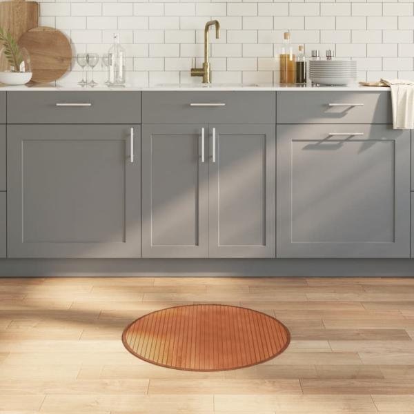 ARDEBO.de - Teppich Rund Braun 60 cm Bambus