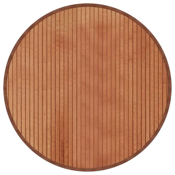 Teppich Rund Braun 60 cm Bambus