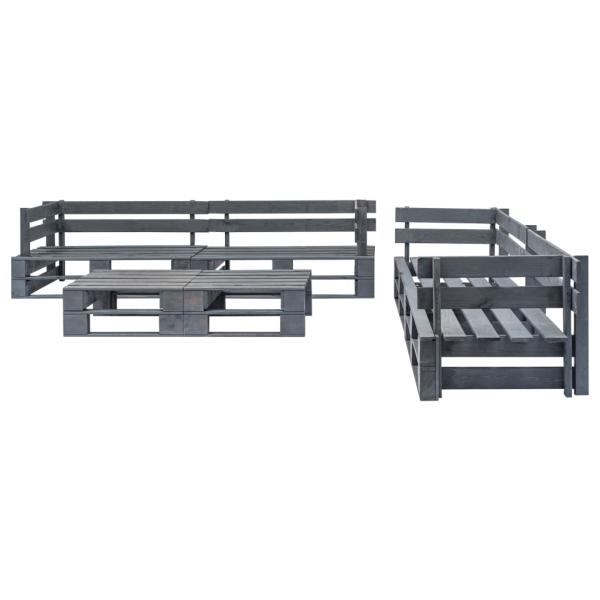 6-tlg. Outdoor-Lounge-Set Paletten Kissen in Sandfarben Holz