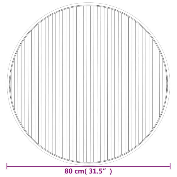 Teppich Rund Natur 80 cm Bambus