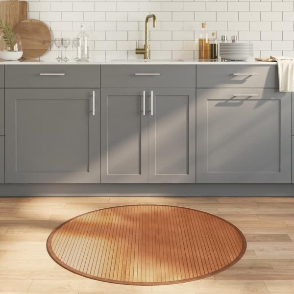 ARDEBO.de - Teppich Rund Natur 100 cm Bambus