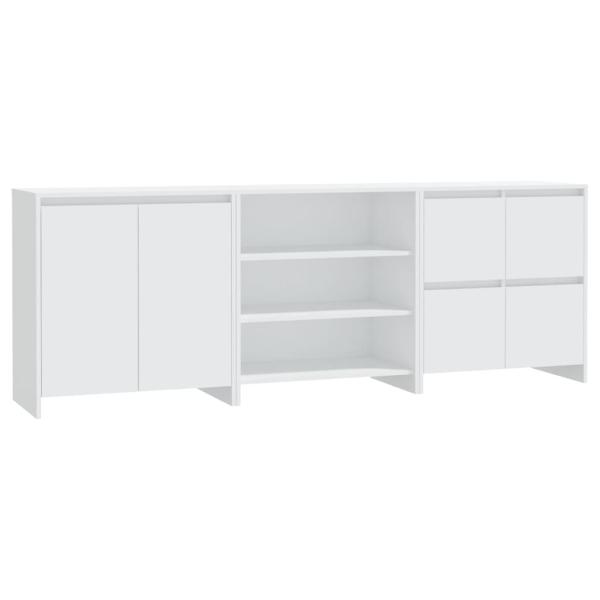 3-tlg. Sideboard Weiß Holzwerkstoff