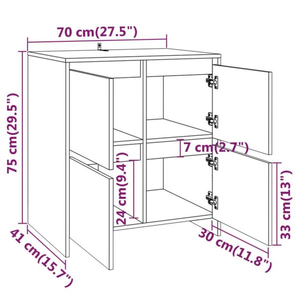 3-tlg. Sideboard Weiß Holzwerkstoff