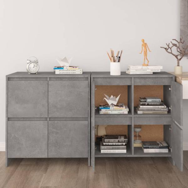 ARDEBO.de - Sideboards 2 Stk. Betongrau 70x41x75 cm Holzwerkstoff