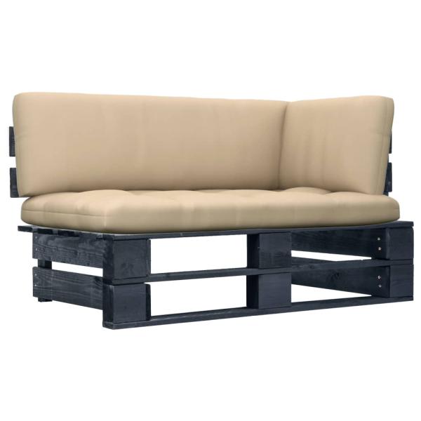 ARDEBO.de - Garten-Ecksofa aus Paletten Schwarz Imprägniertes Kiefernholz