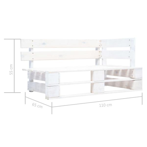6-tlg. Paletten-Lounge-Set Weiß Imprägniertes Kiefernholz