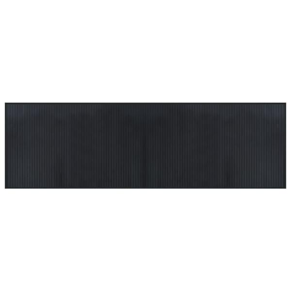 Teppich Rechteckig Schwarz 60x200 cm Bambus
